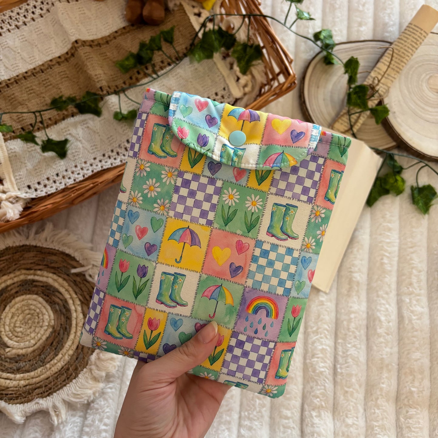 Funda kindle/kobo libra colour corazones de Abril