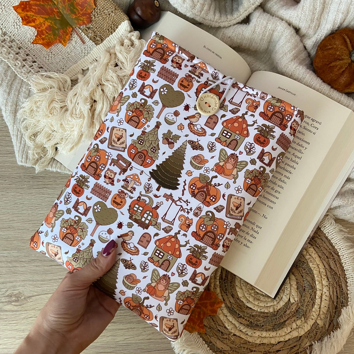 Funda literaria bosque otoñal