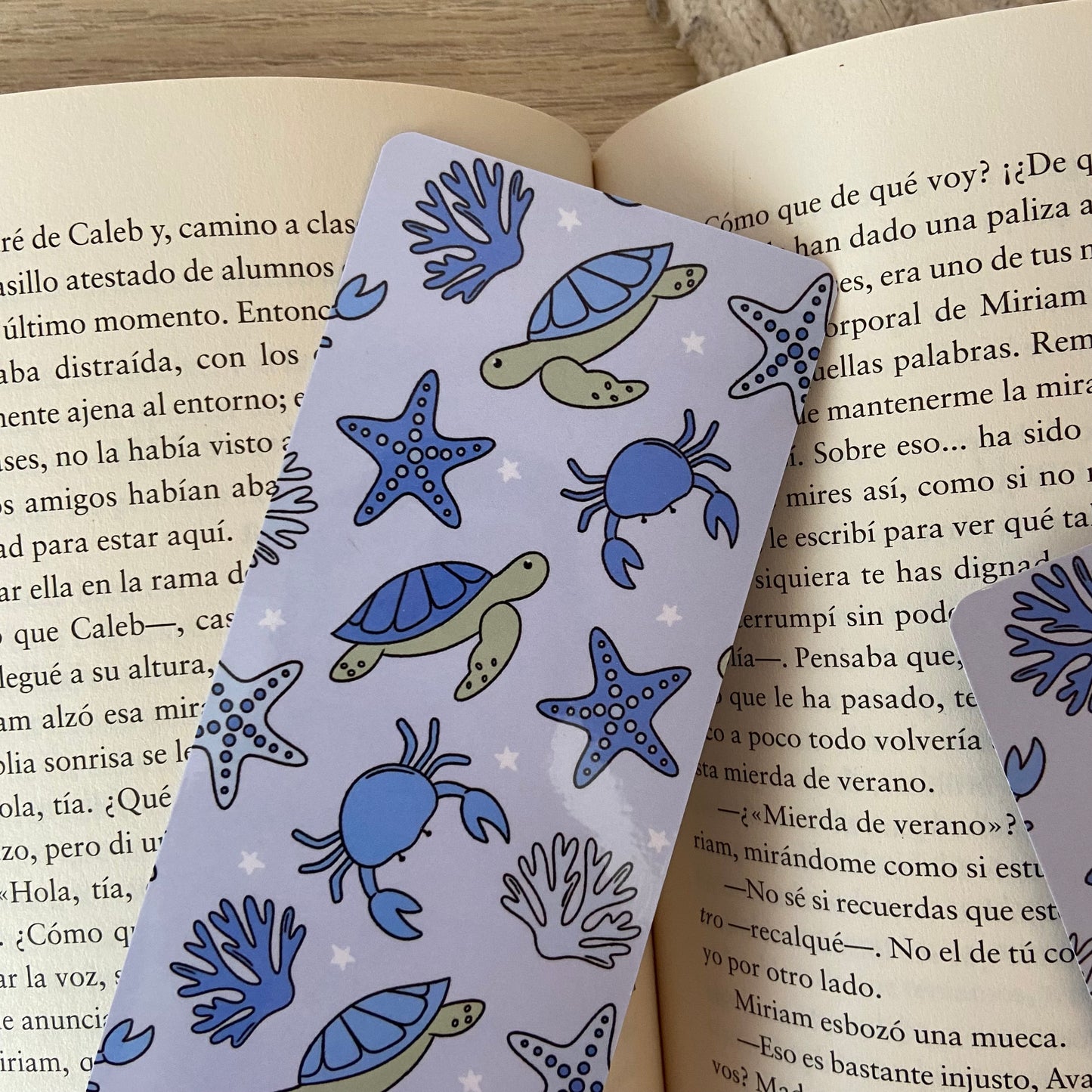 Marcapáginas en el mar