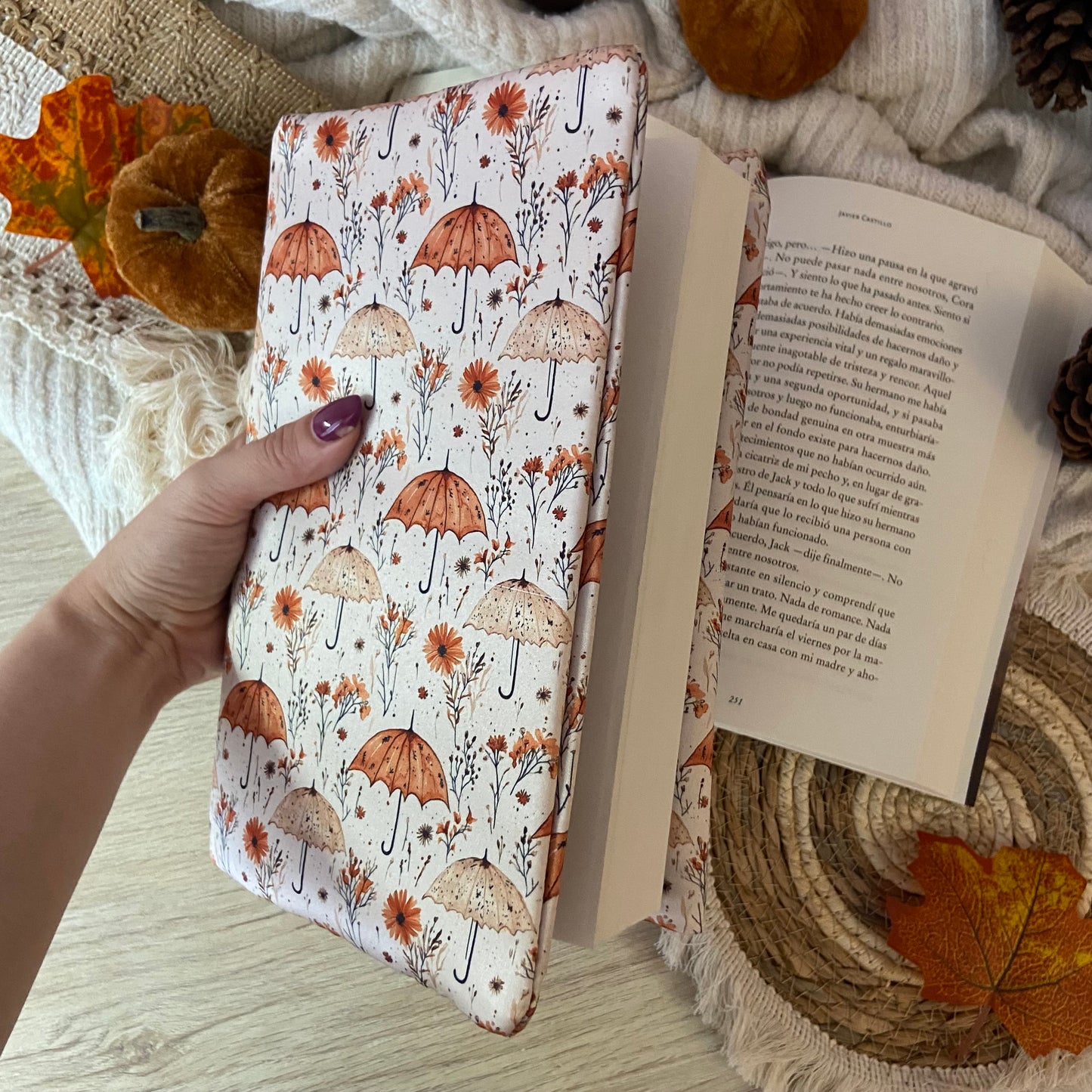 Funda ajustable paraguas otoñales