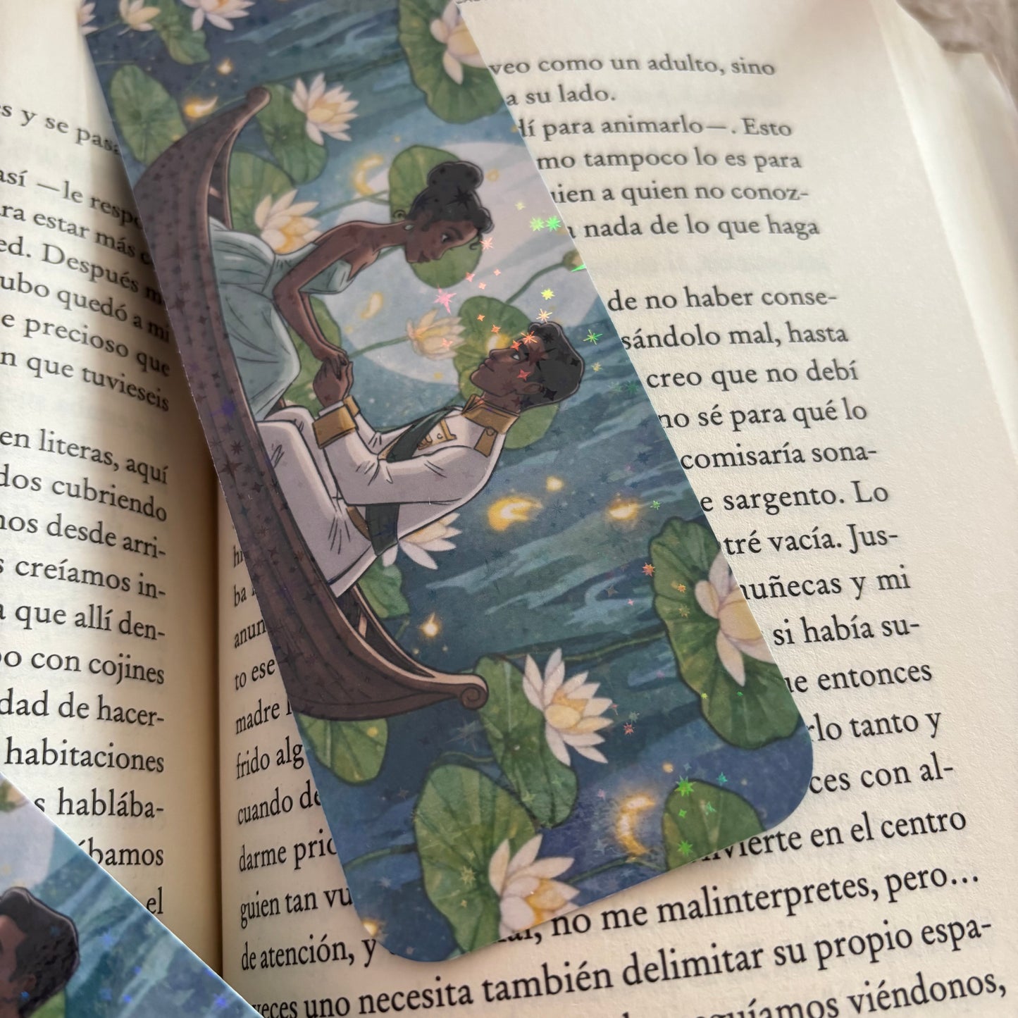 Marcapáginas Tiana y Naveen holográfico
