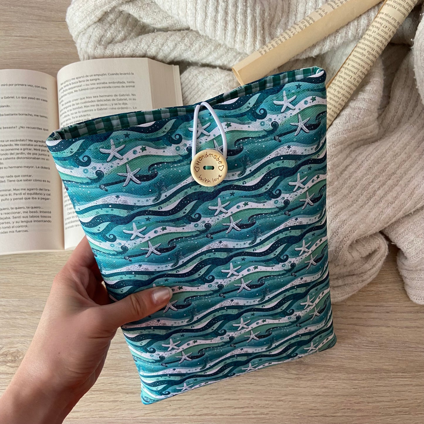 Funda literaria en el mar impermeable
