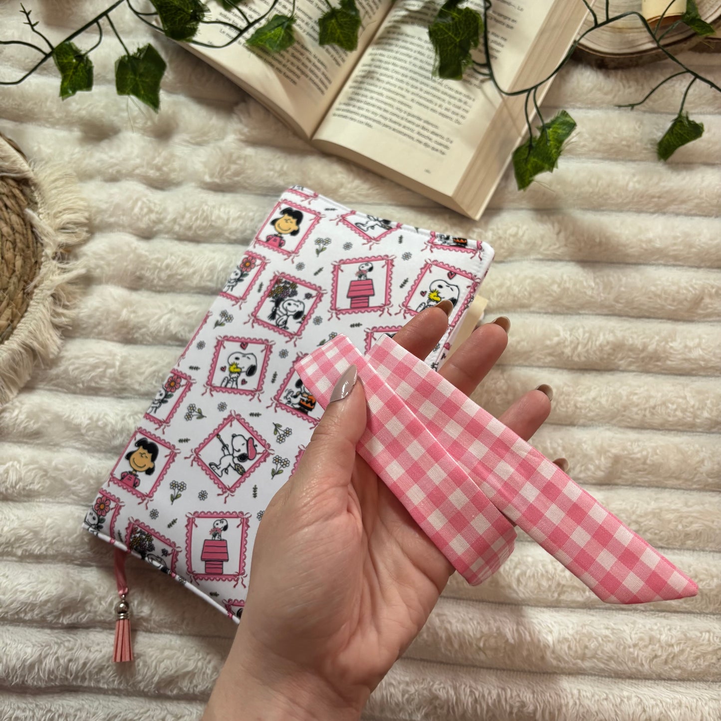 Funda de solapas cuadros de Snoopy