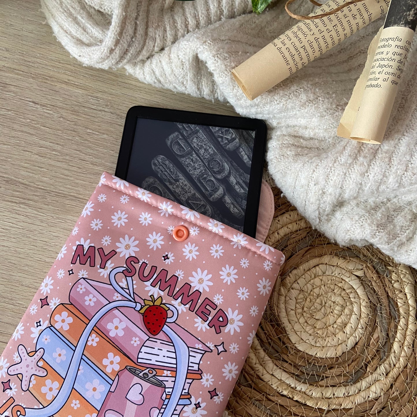Funda kindle/kobo libra colour my summer is booked