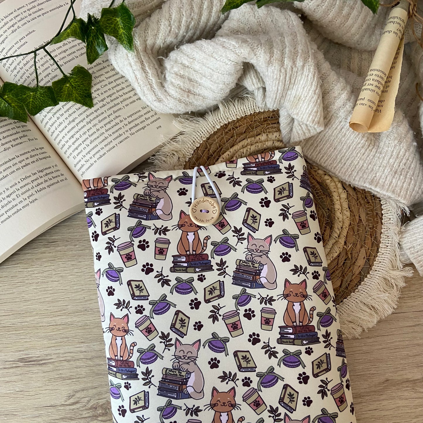Funda literaria bookish cats