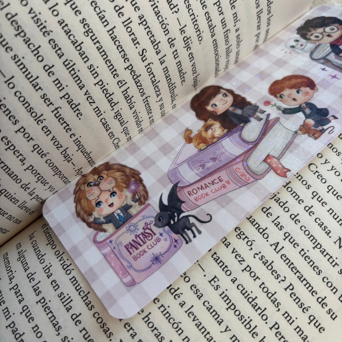 Marcapáginas Luna, Harry, Ron y Hermione holográfico
