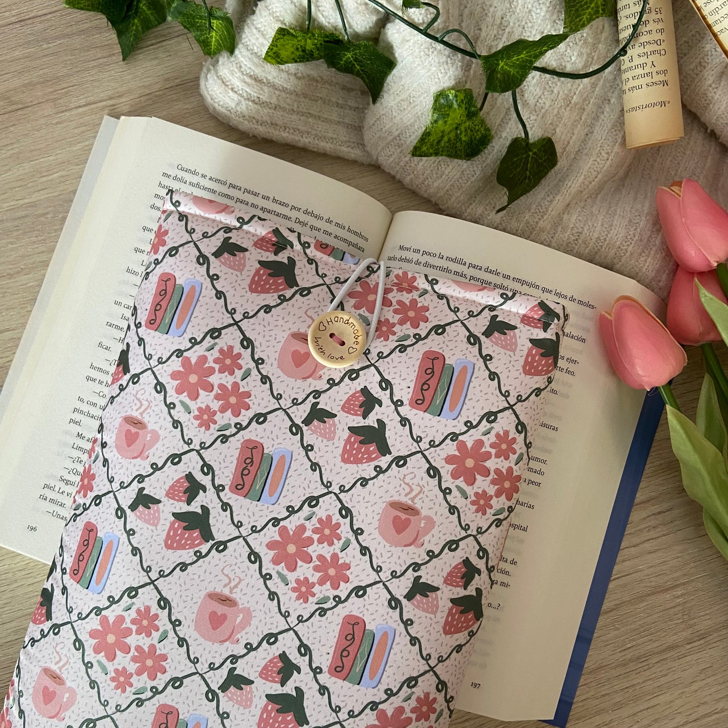 Funda literaria lectura en primavera