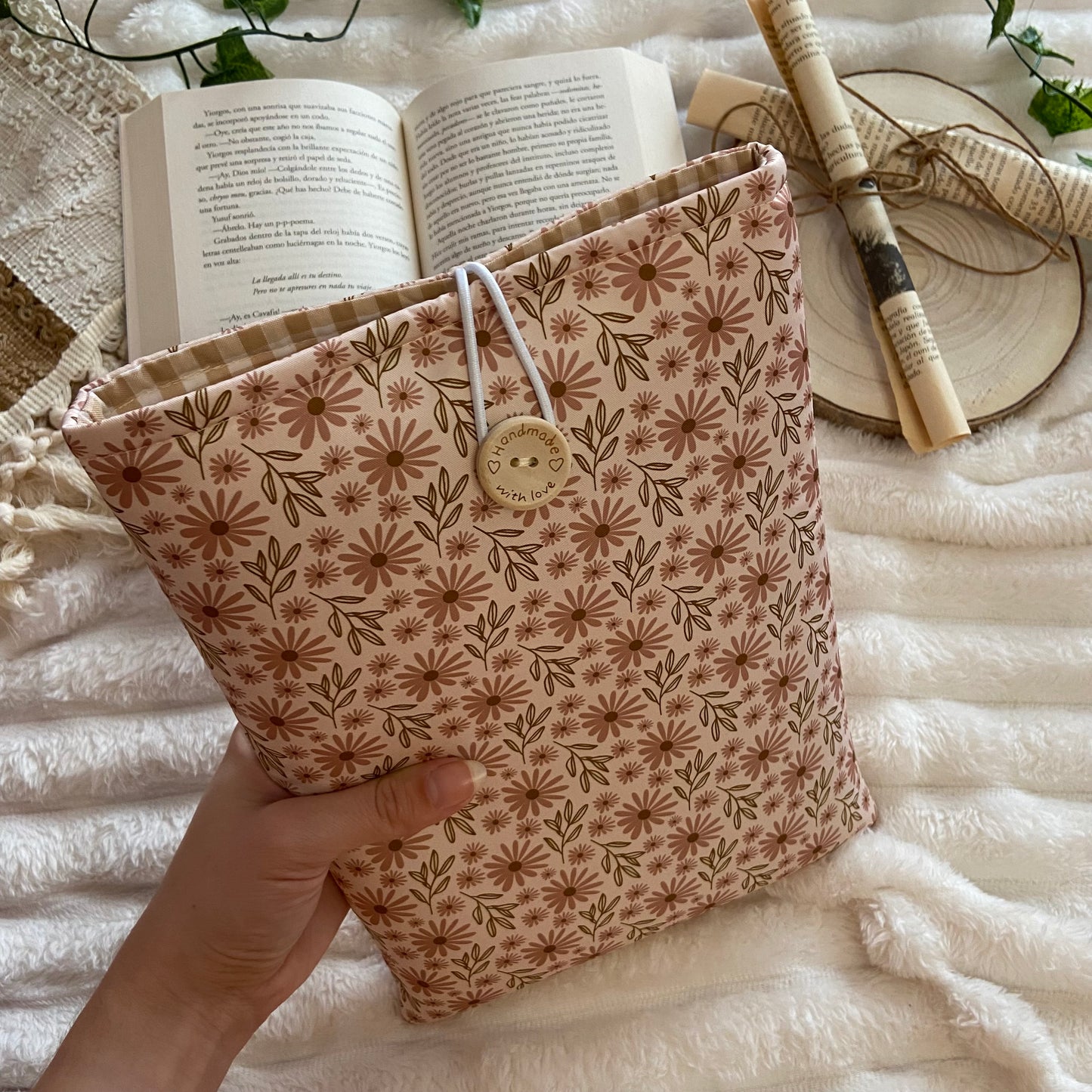 Funda literaria daisy flowers