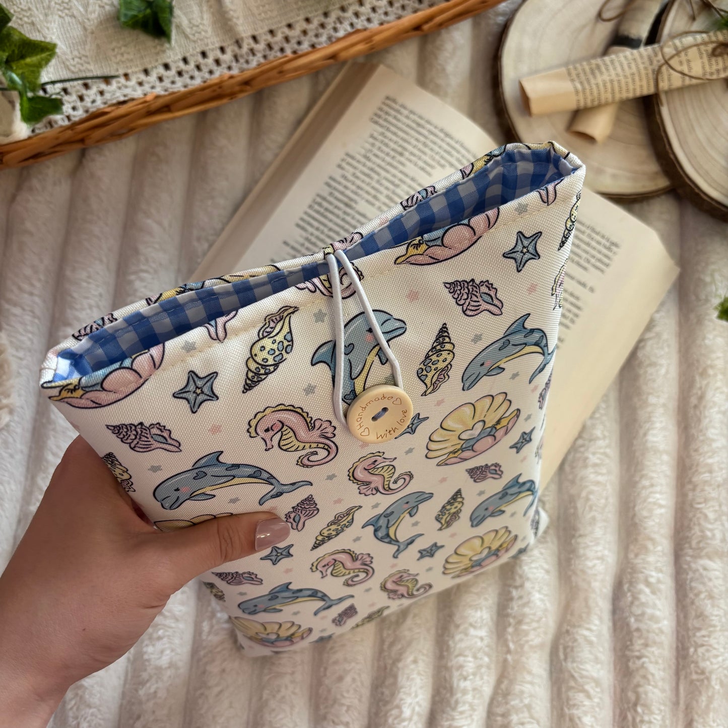 Funda literaria mar de perlas impermeable