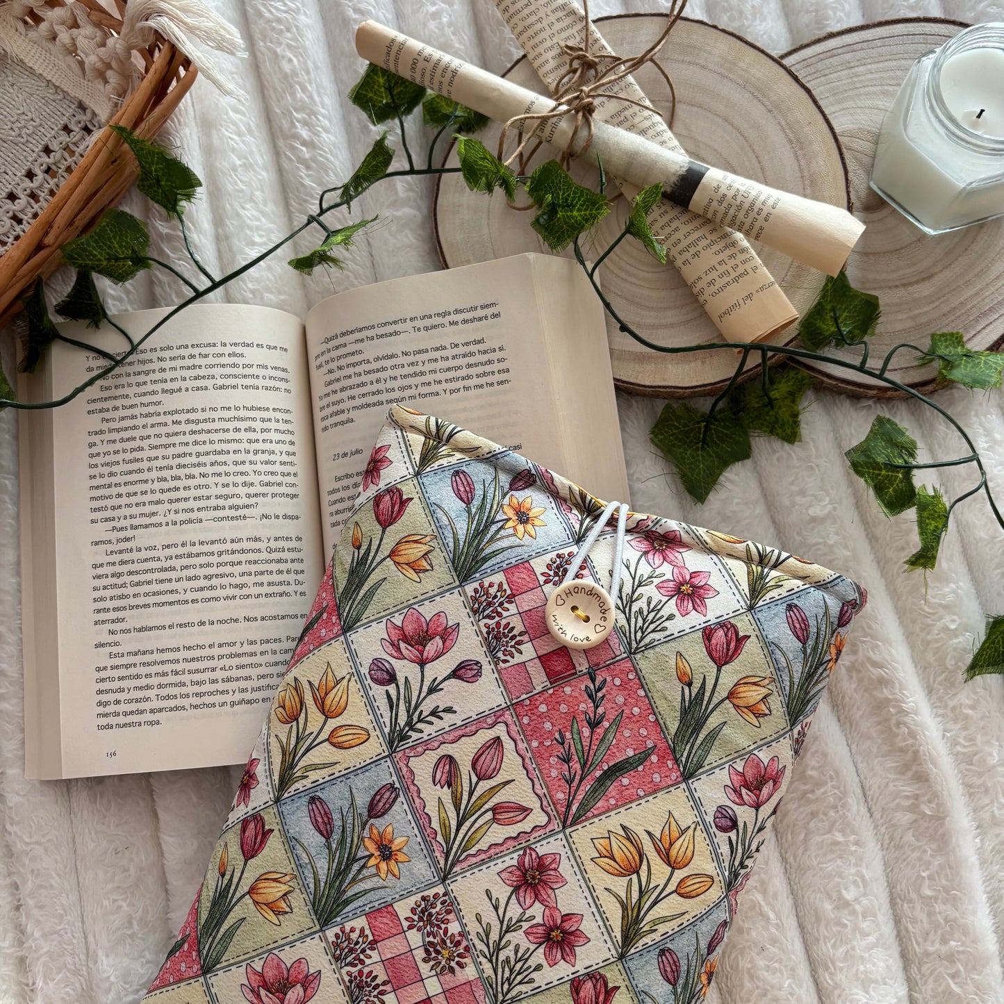 Funda literaria jardín encantado