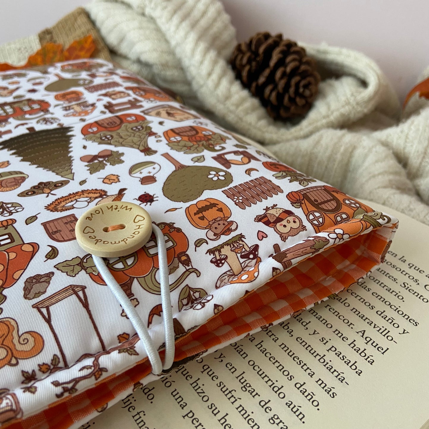 Funda literaria bosque otoñal