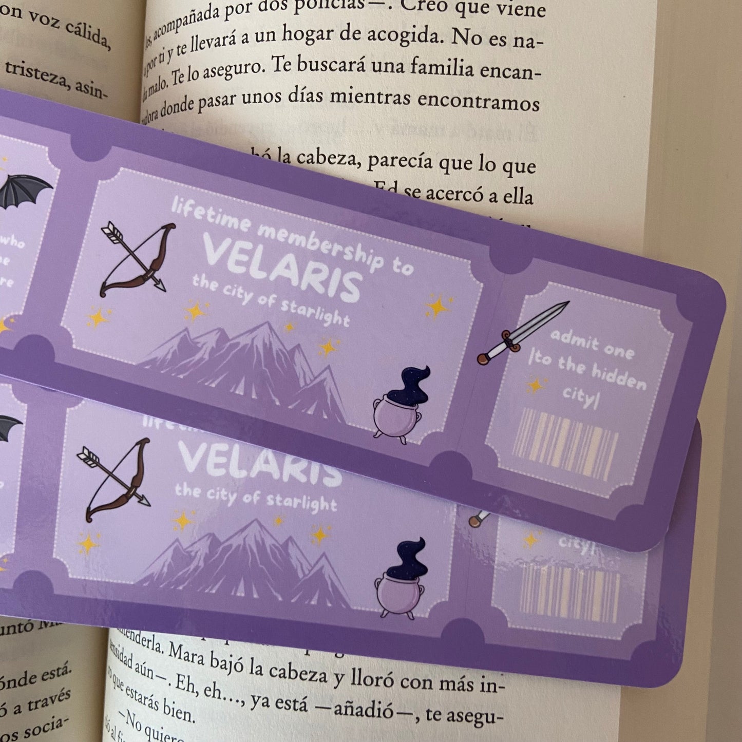 Marcapáginas ticket Velaris