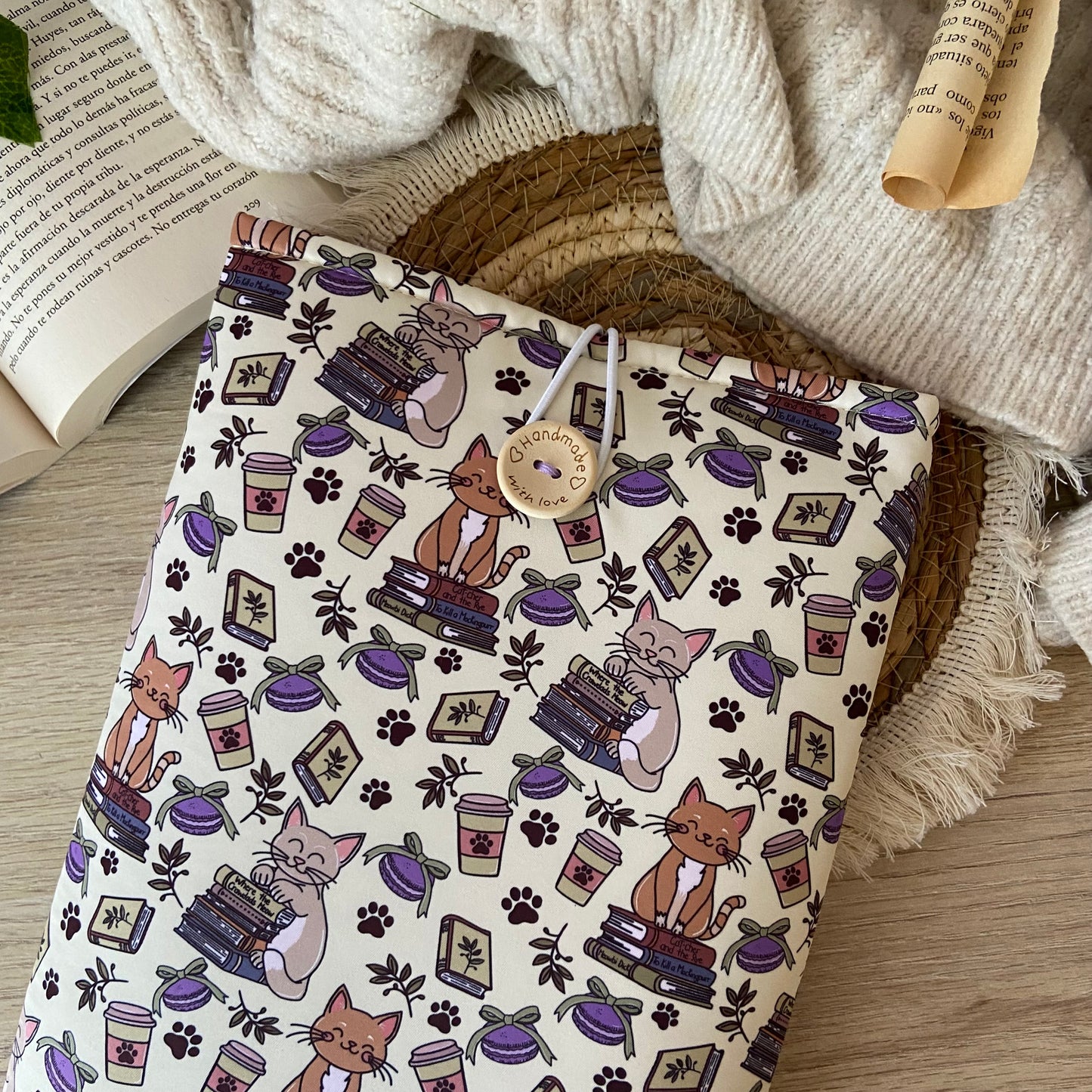 Funda literaria bookish cats
