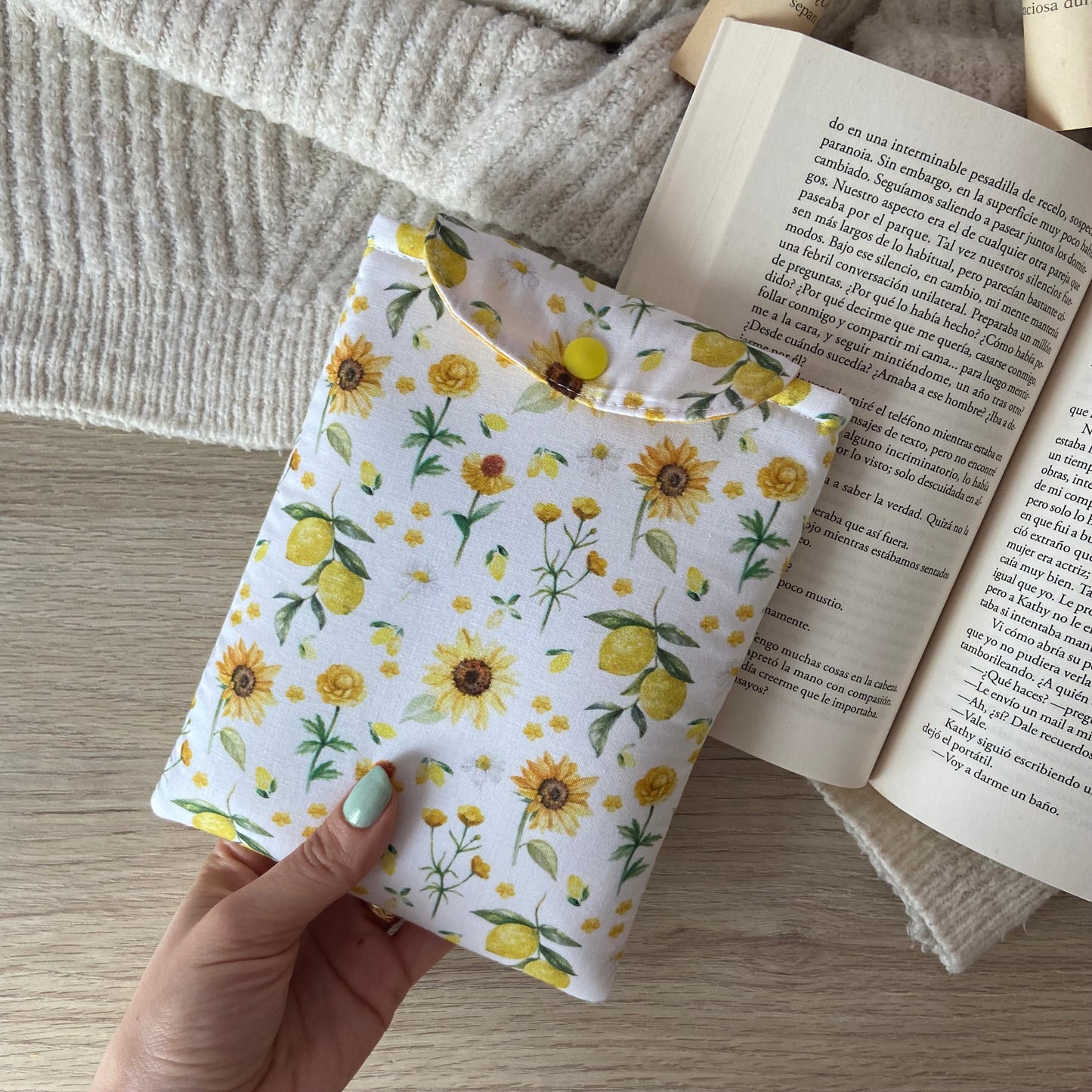 Funda kindle/kobo libra colour girasoles y limones