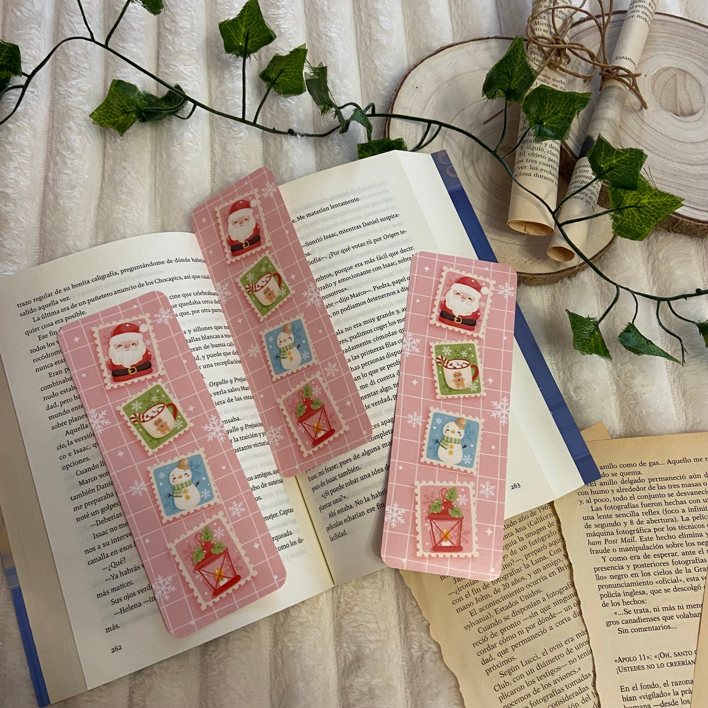 Marcapáginas sellos navideños