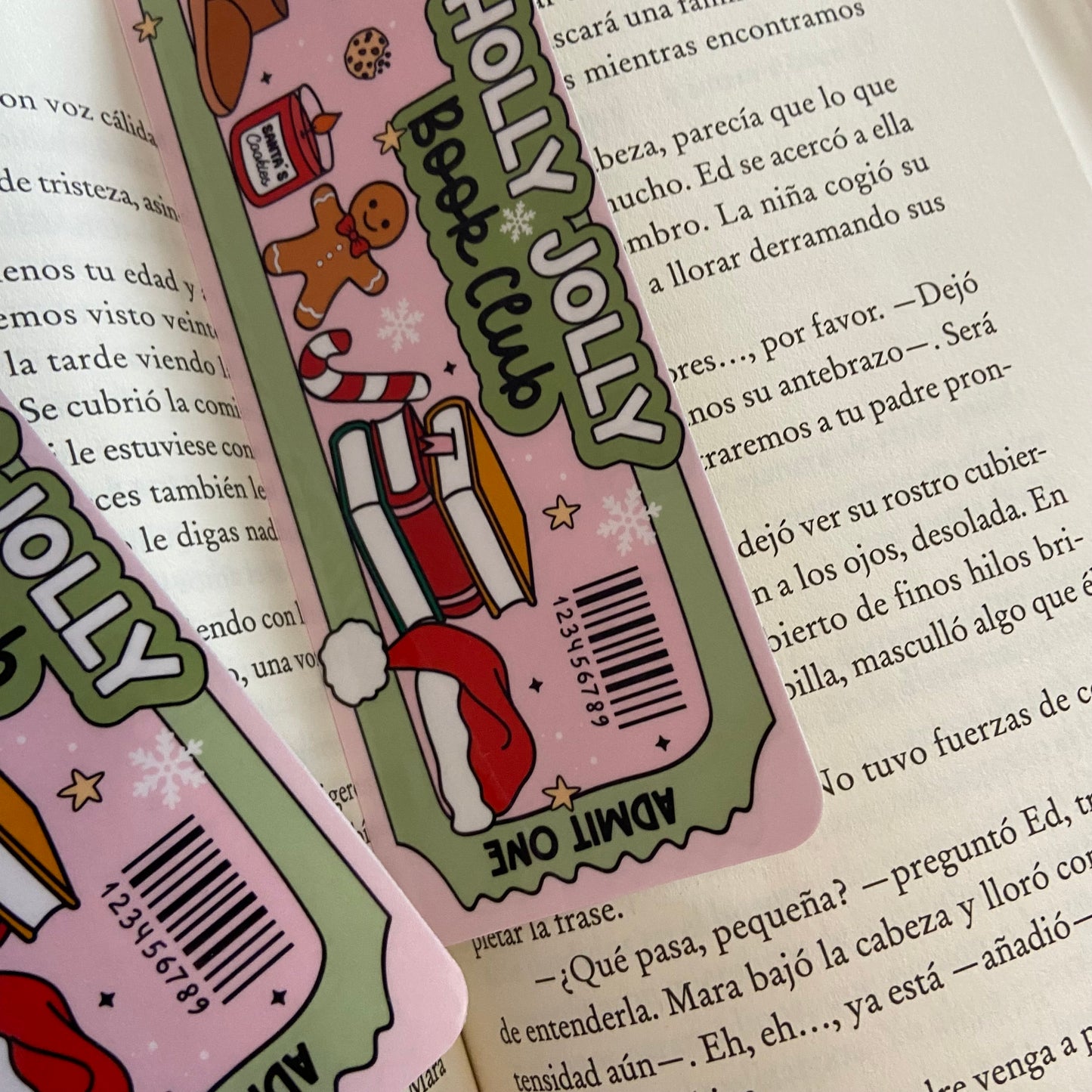 Marcapáginas ticket Holly Jolly