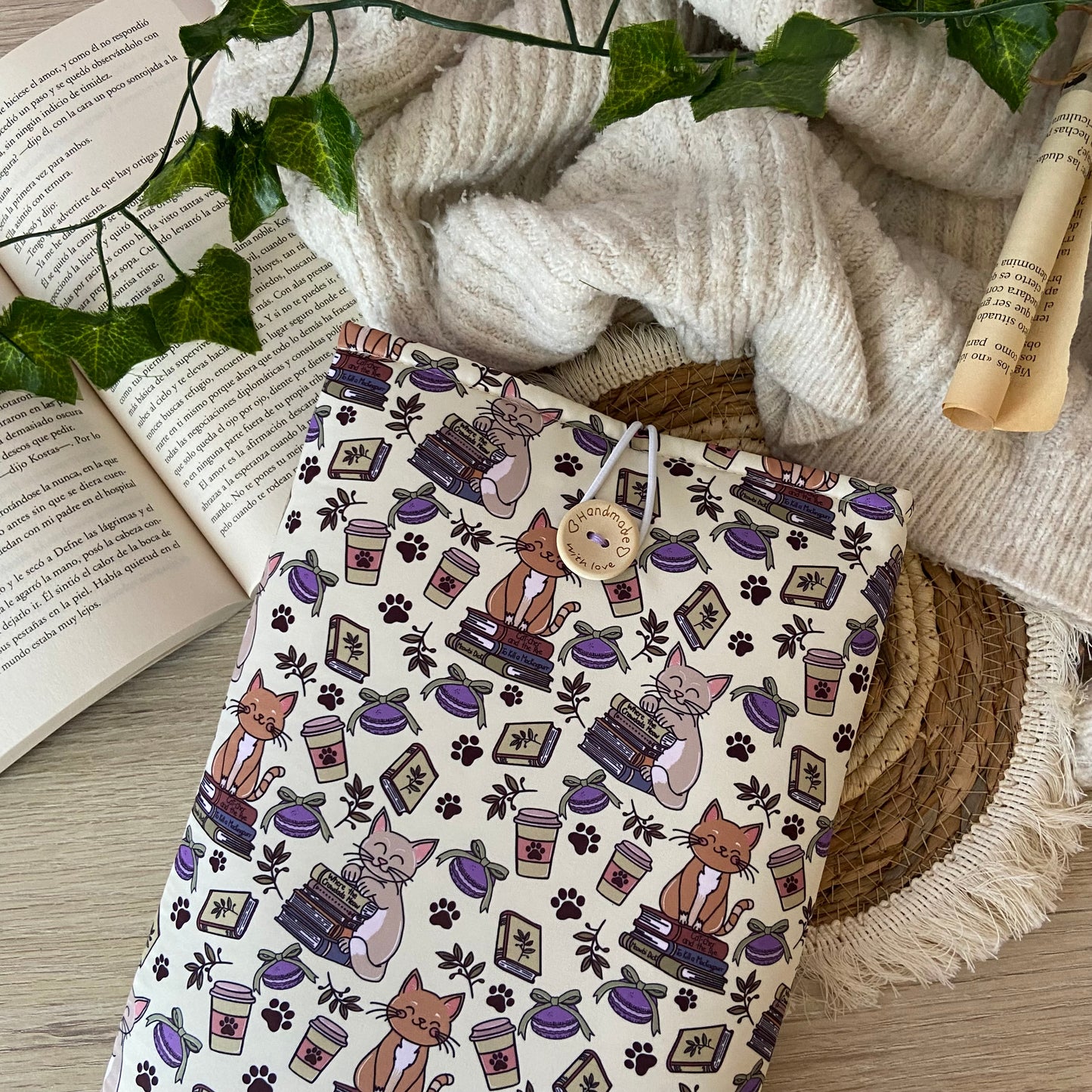 Funda literaria bookish cats