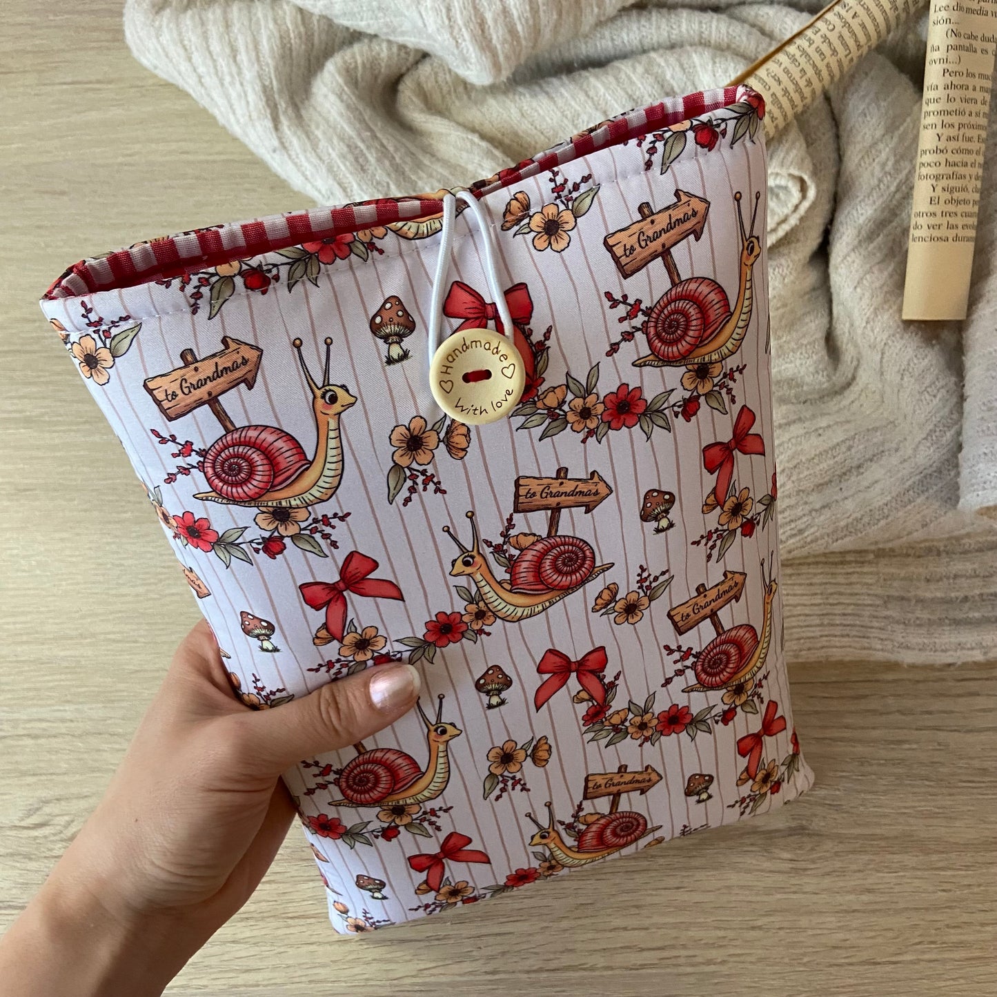 Funda literaria caracoles