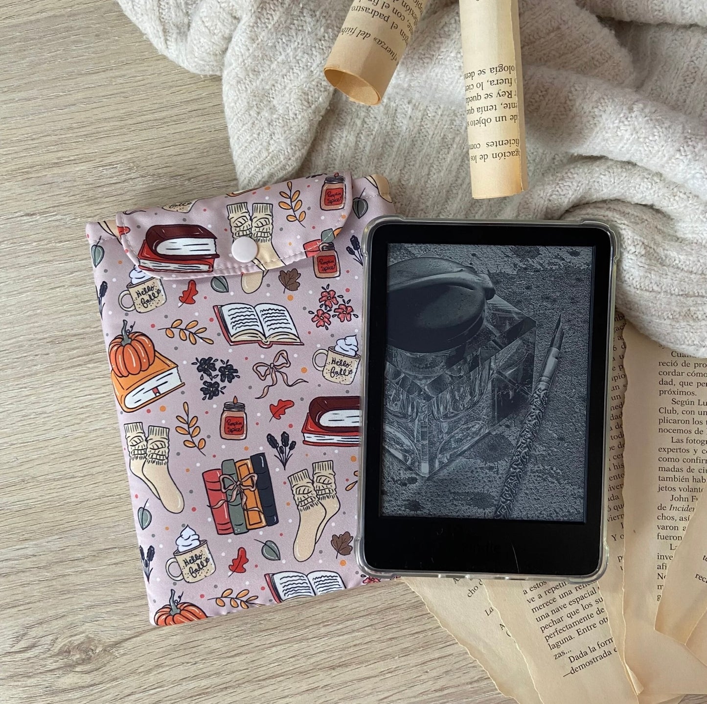 Funda kindle/kobo libra colour hello fall