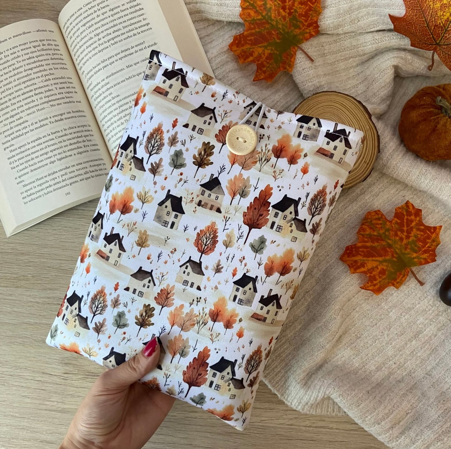 Funda literaria pueblo otoñal