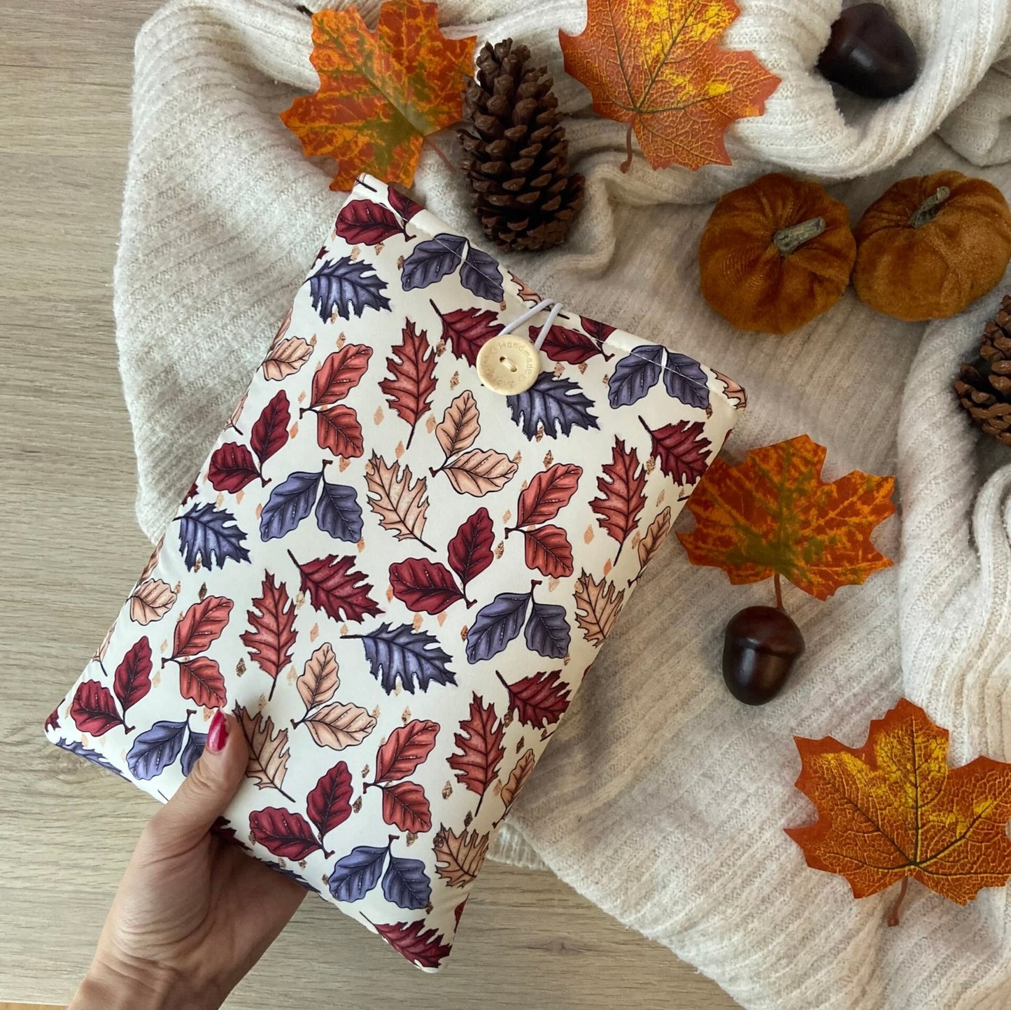 Funda literaria hojas otoñales