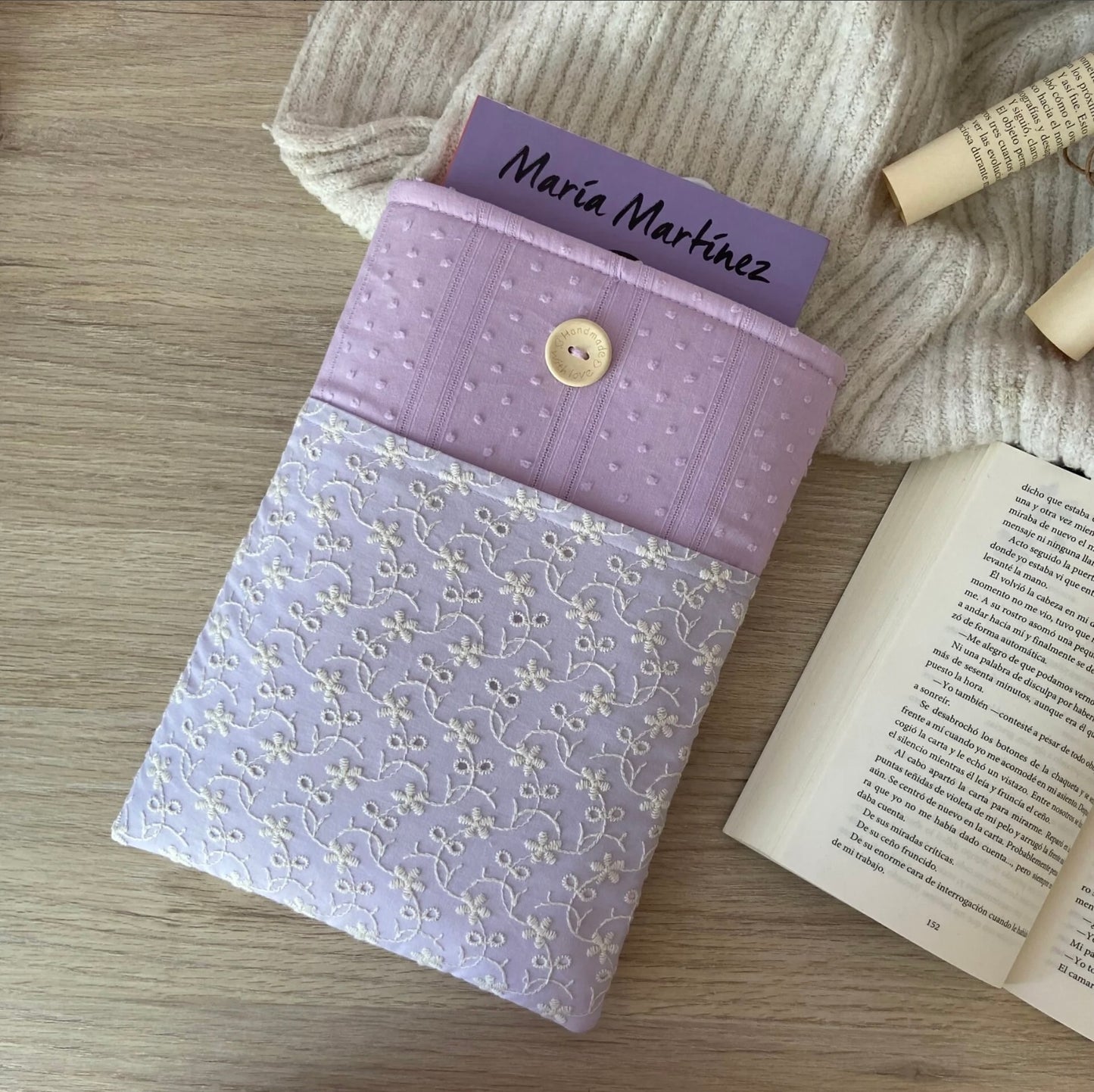 Funda literaria Violet con bolsillo