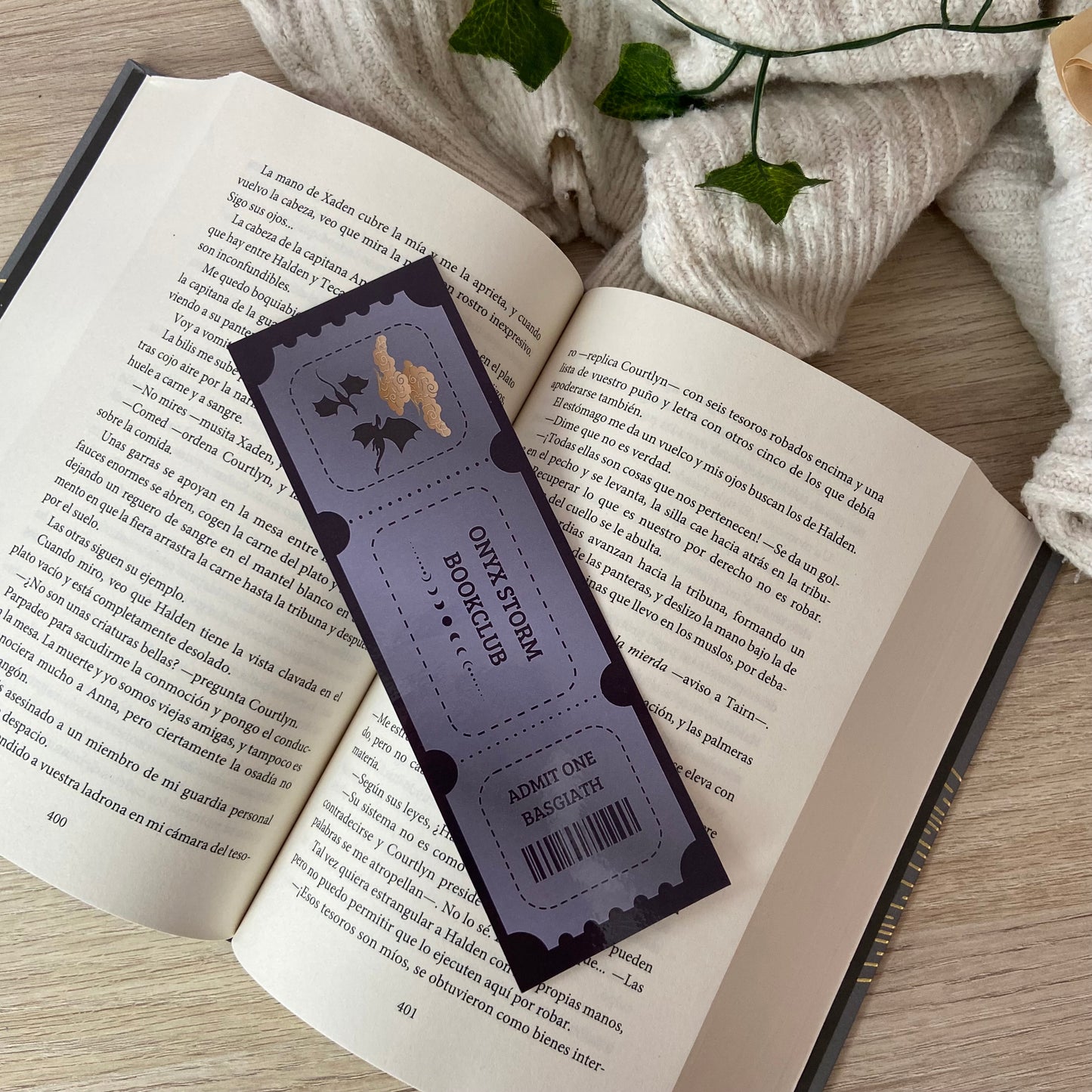 Marcapáginas Onyx Storm bookclub