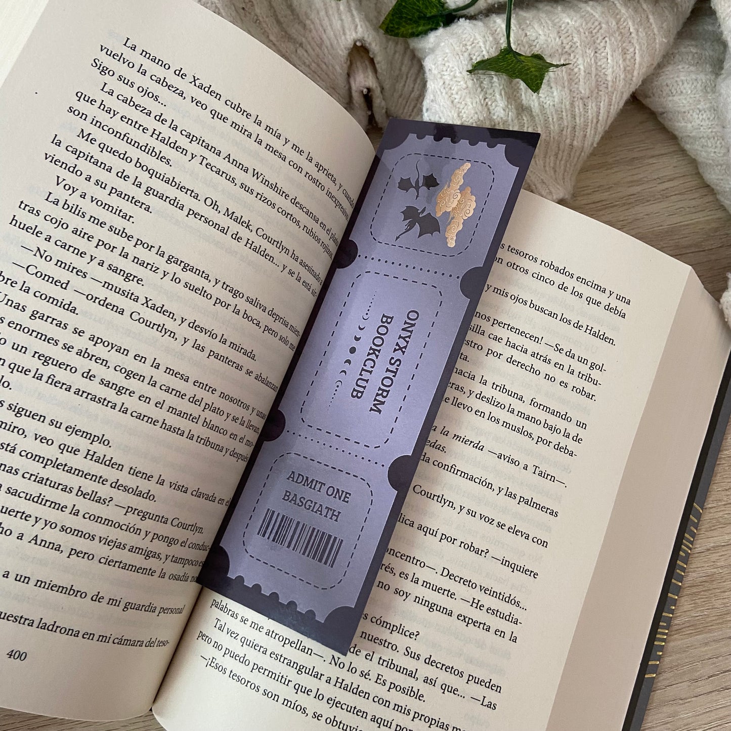 Marcapáginas Onyx Storm bookclub