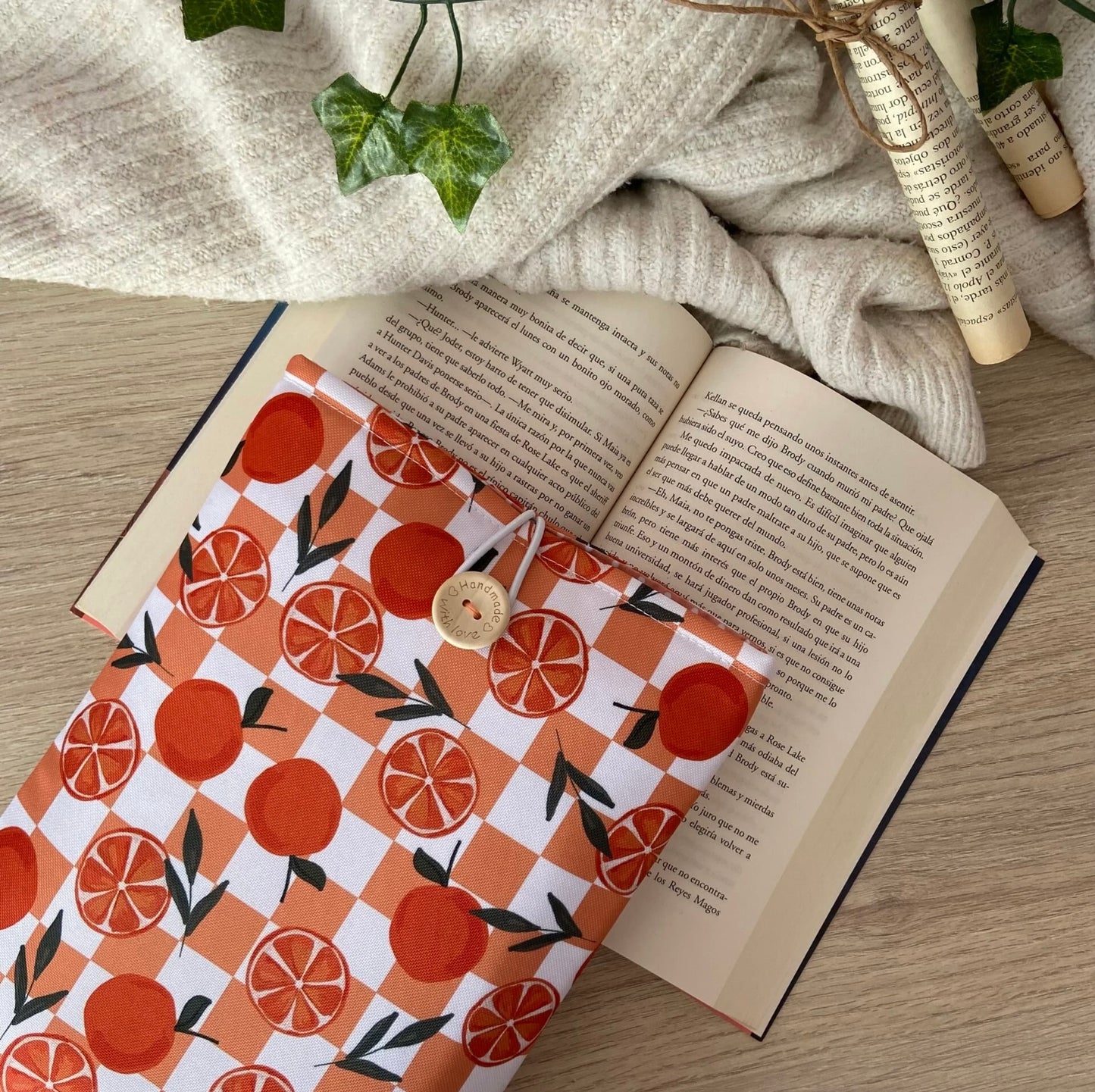 Funda literaria naranjas impermeable