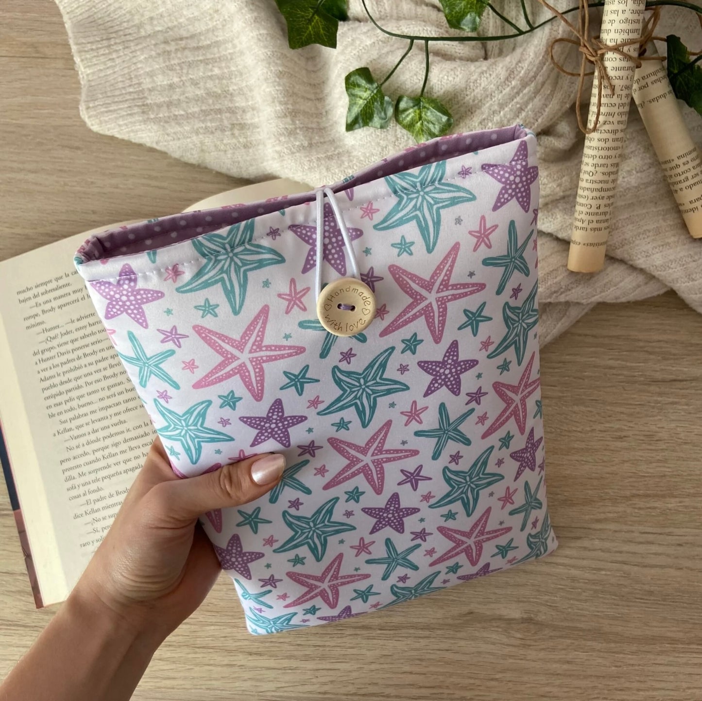 Funda literaria estrellas de mar