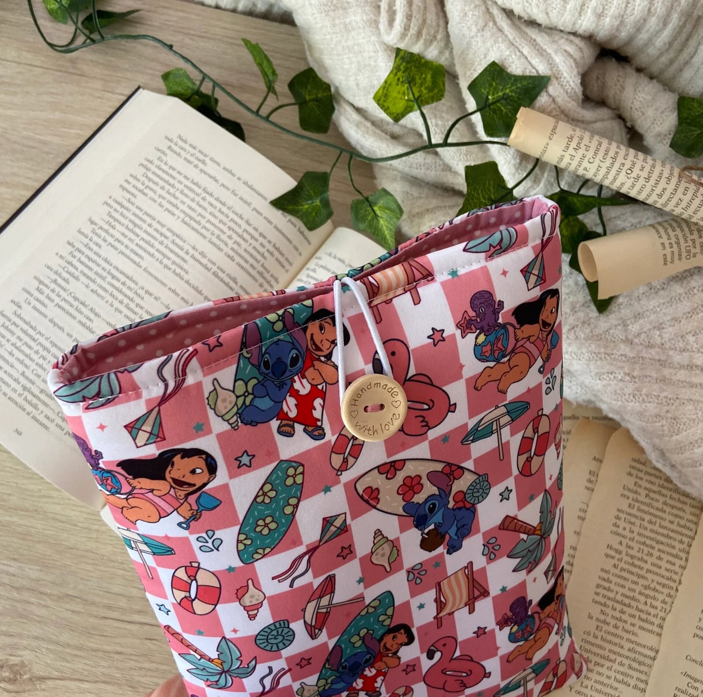 Funda literaria Lilo y Stitch playeros