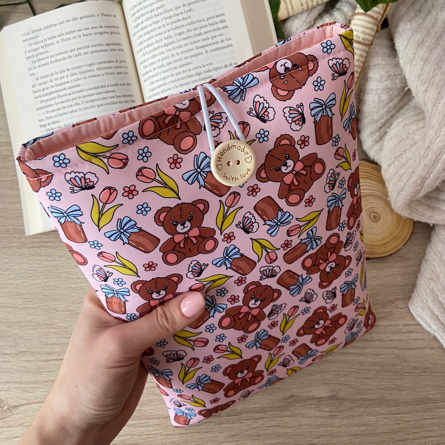 Funda literaria ositos amorosos