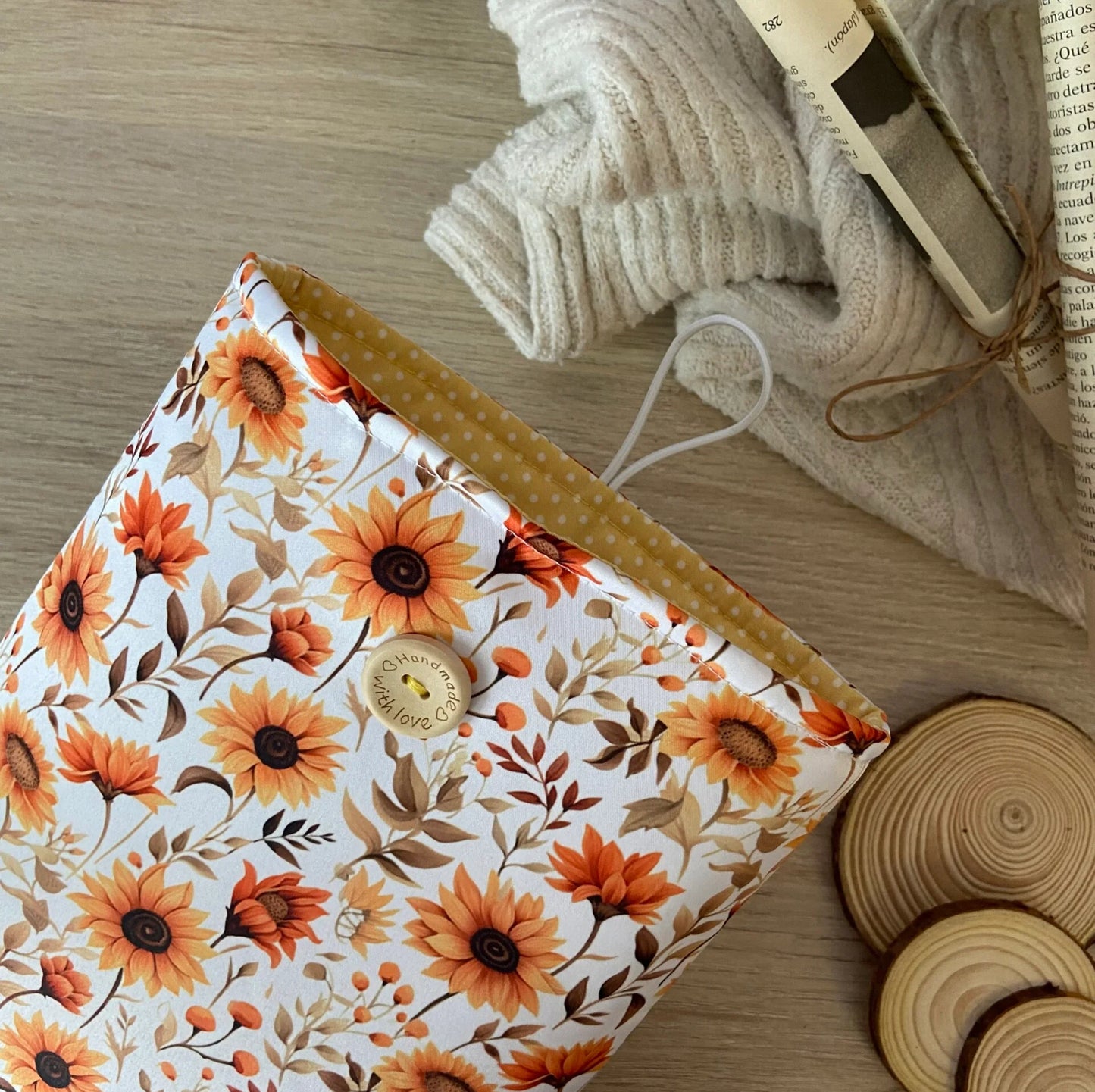 Funda literaria girasoles
