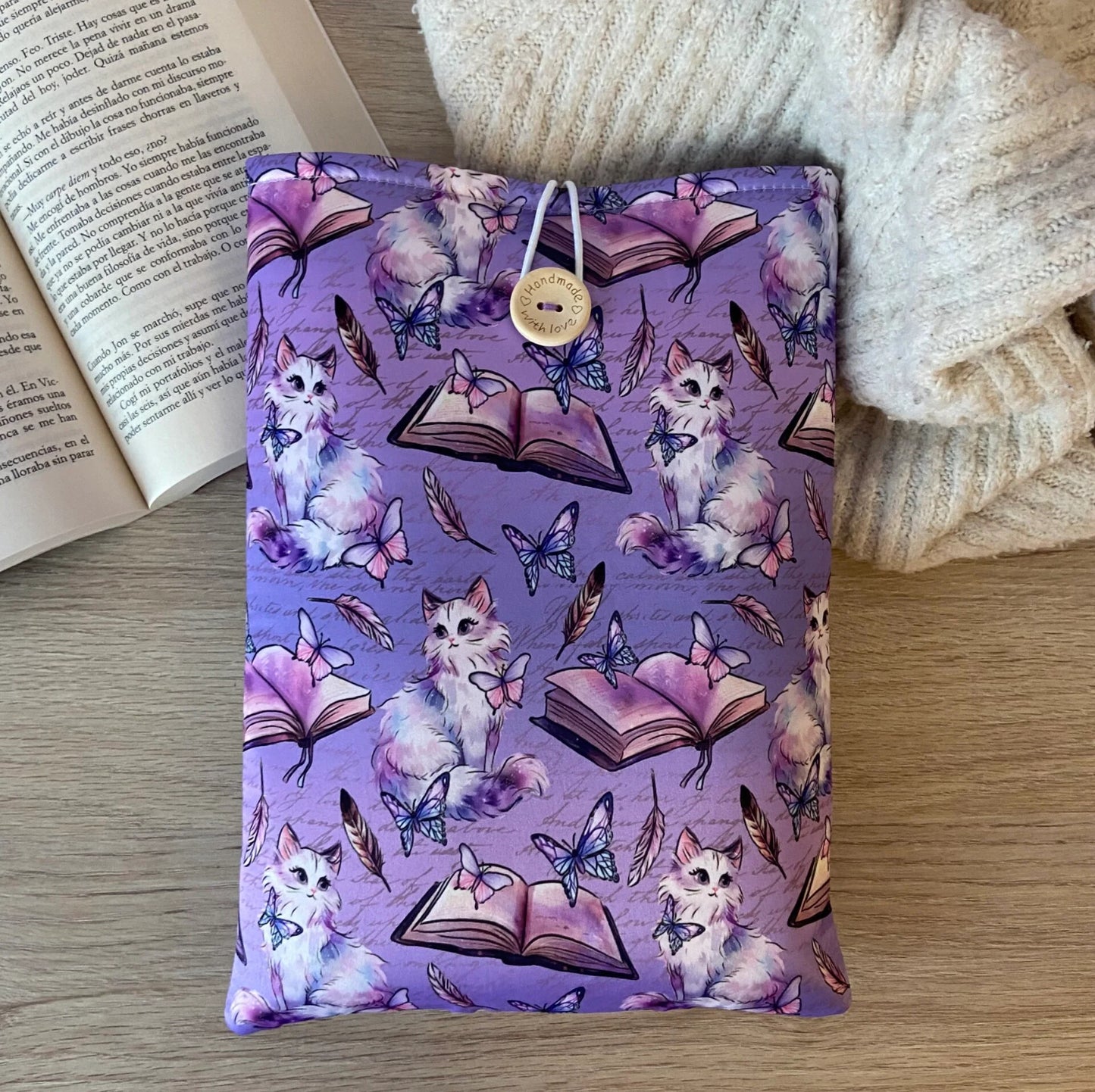 Funda literaria cat booklover