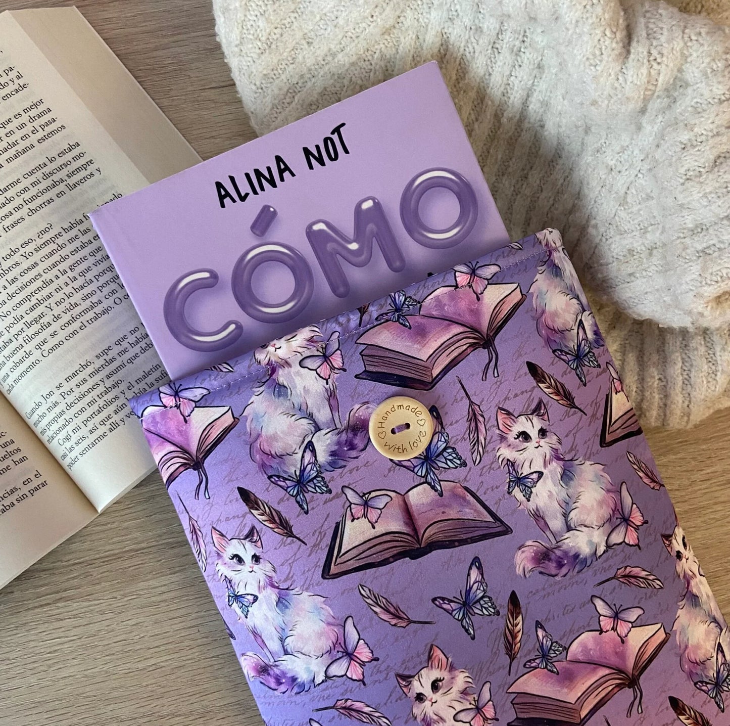 Funda literaria cat booklover