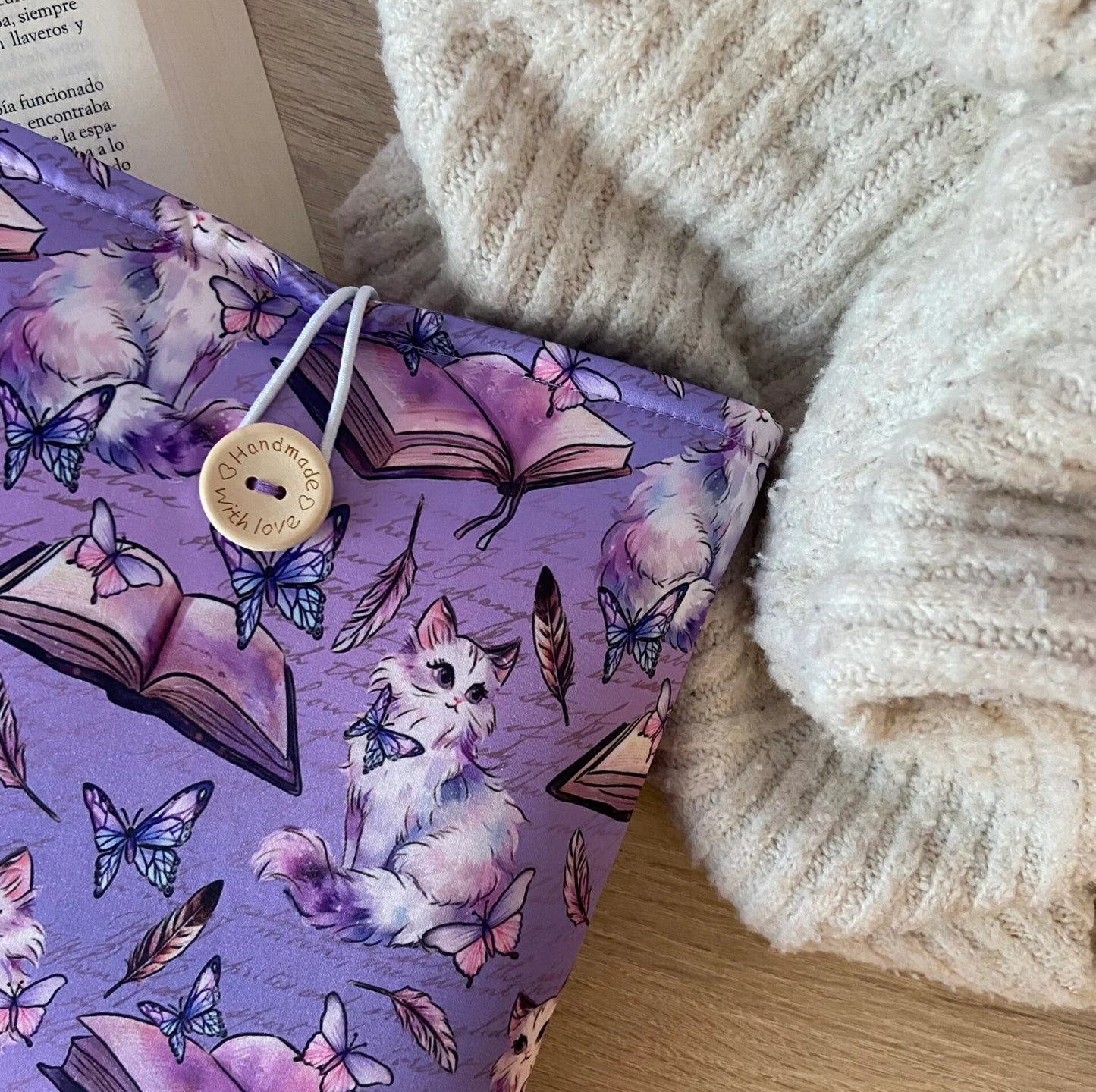 Funda literaria cat booklover