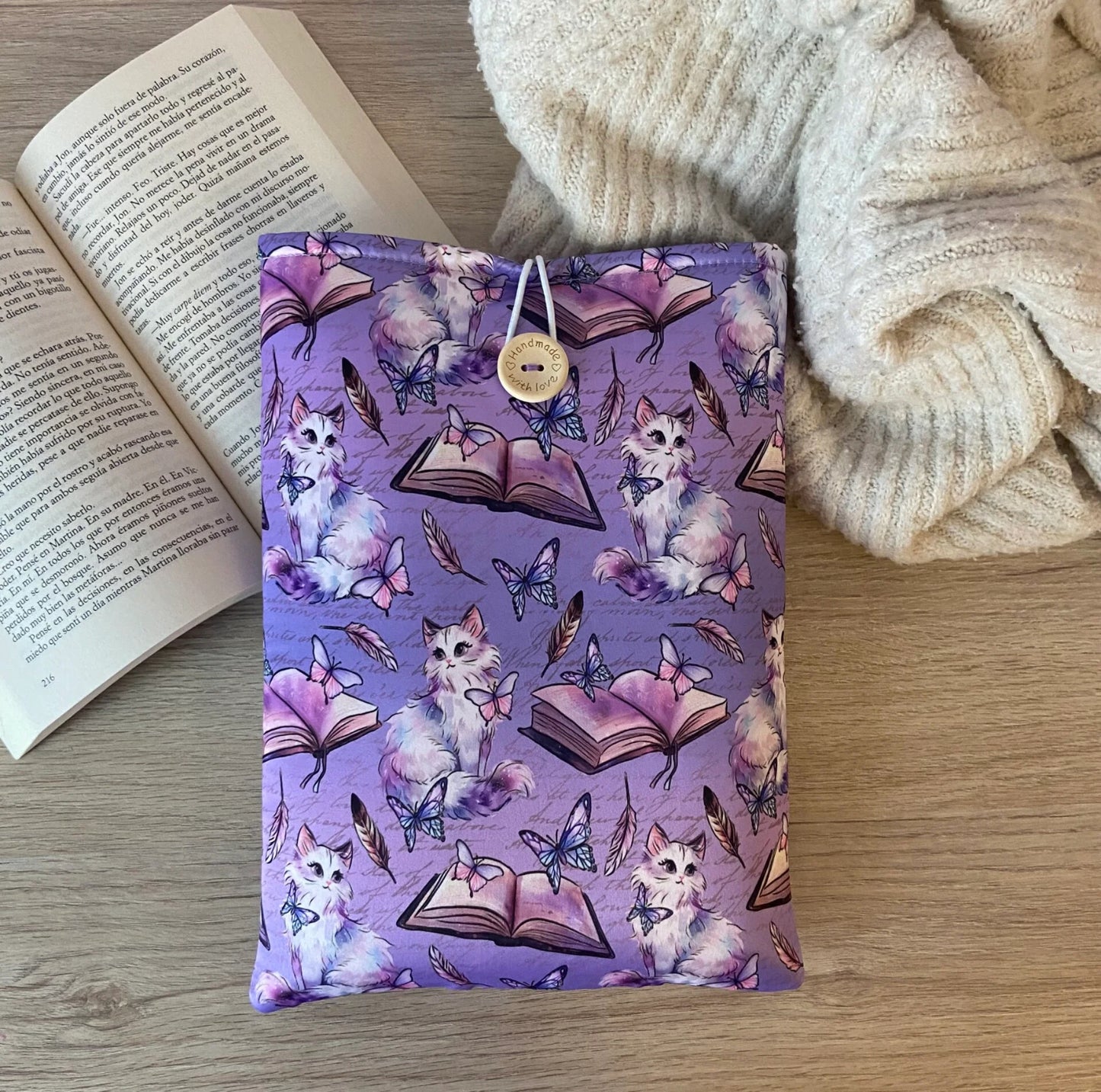 Funda literaria cat booklover
