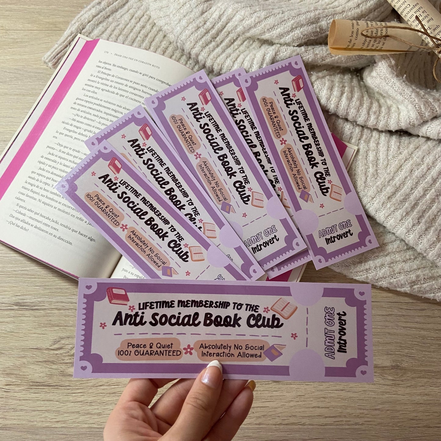 Marcapáginas Anti social bookclub