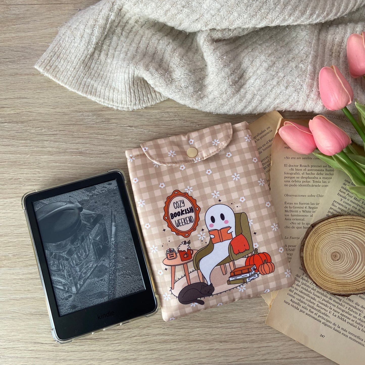Funda kindle/kobo libra colour Cozy bookish weekend
