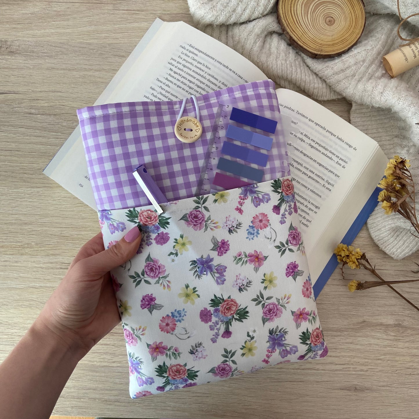 Funda literaria Bali con bolsillo