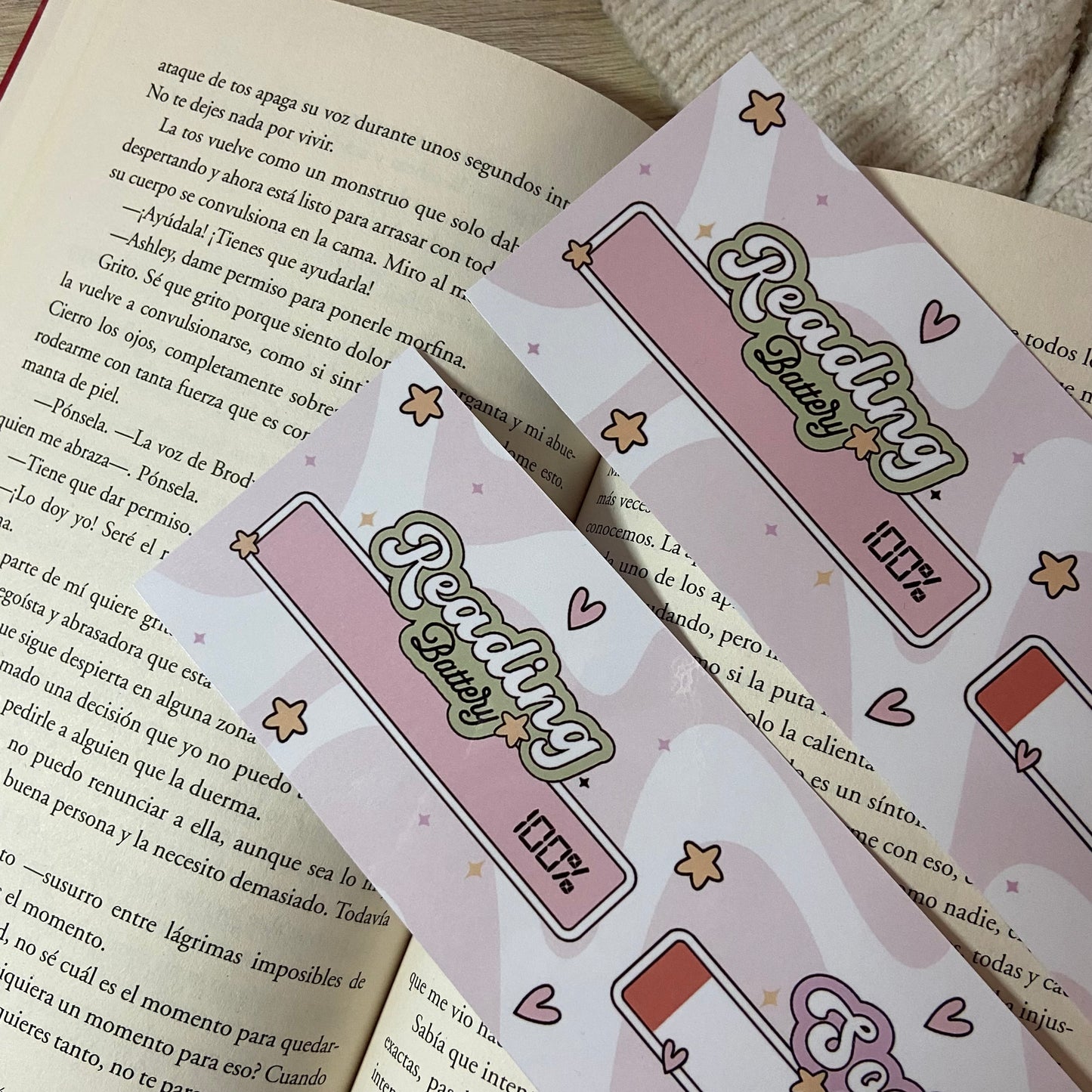 Marcapáginas Reading social battery