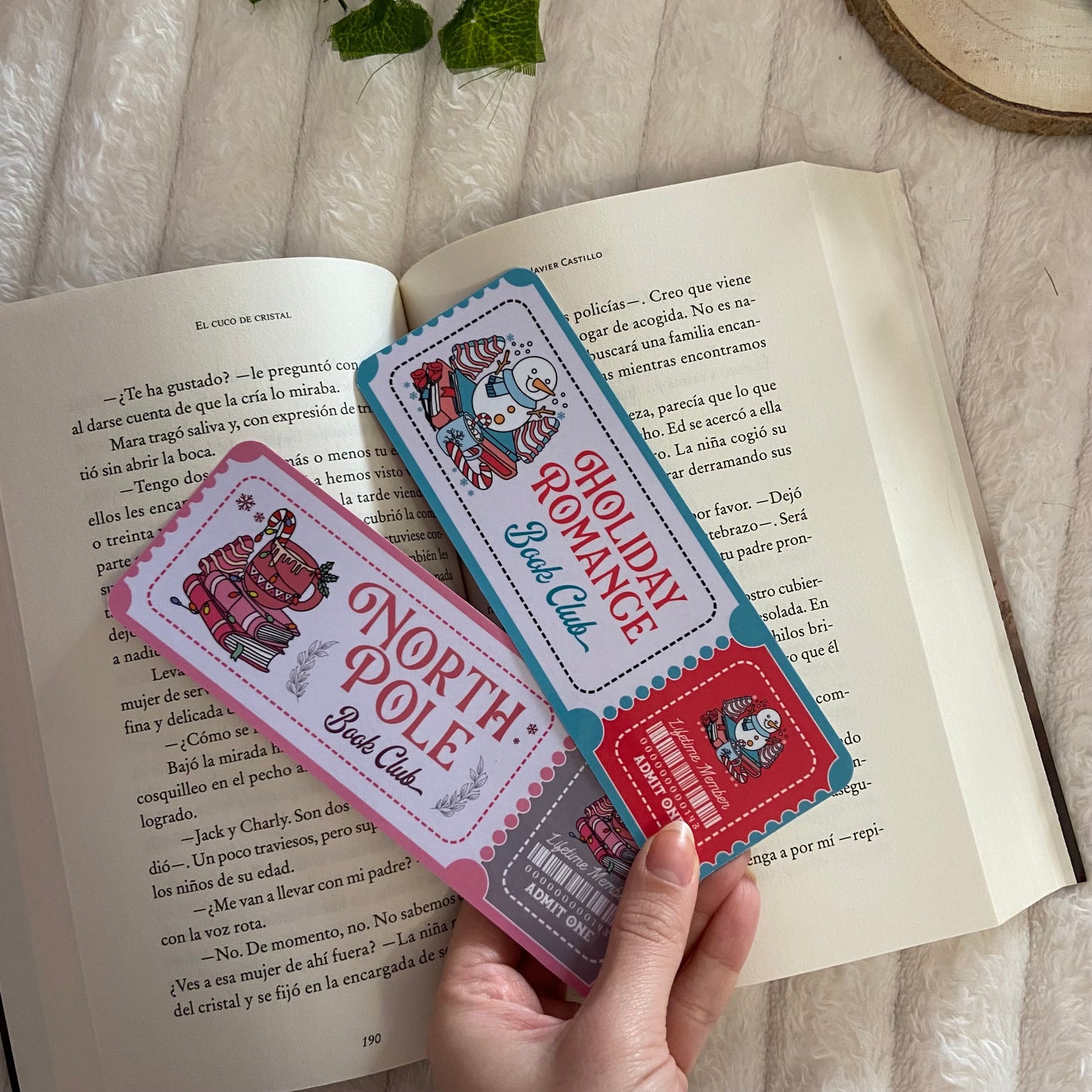 Pack 2 marcapáginas Holiday romance bookclub y North Pole bookclub