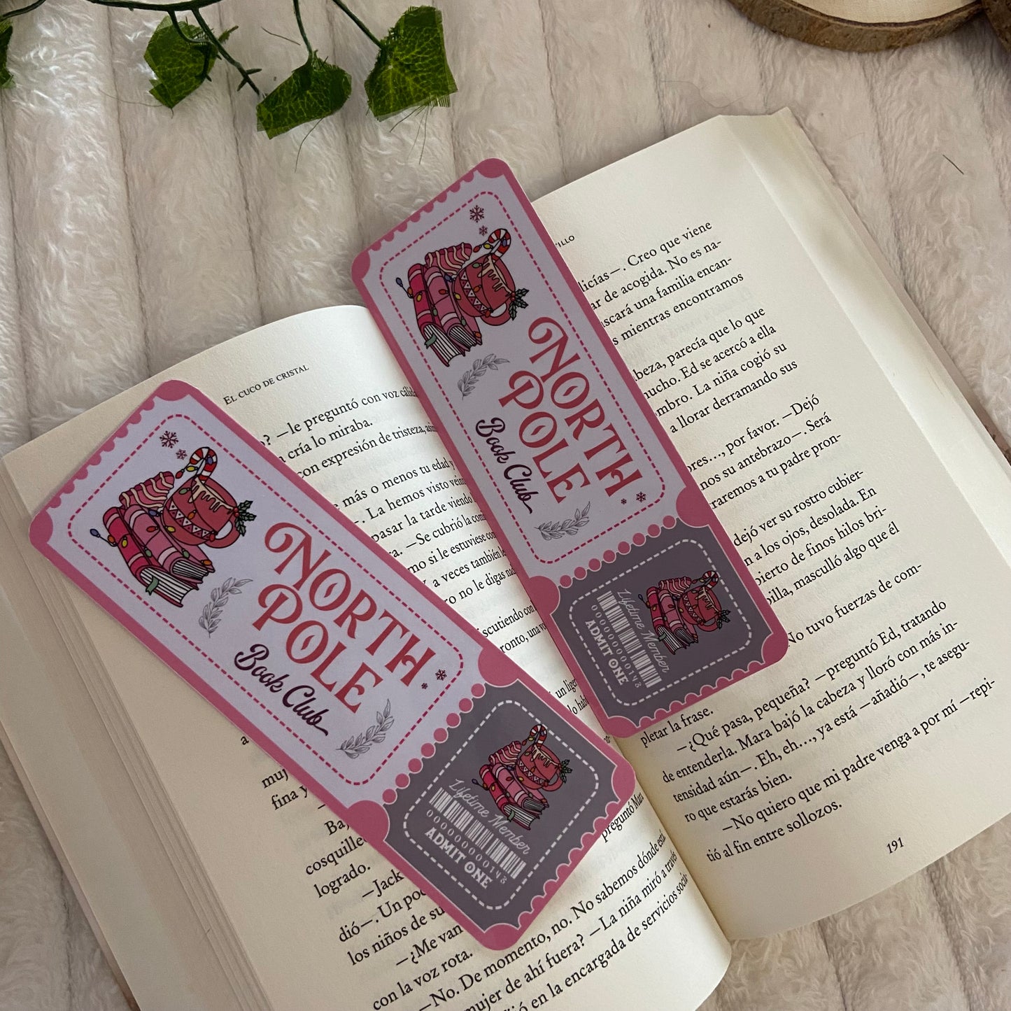 Pack 2 marcapáginas Holiday romance bookclub y North Pole bookclub