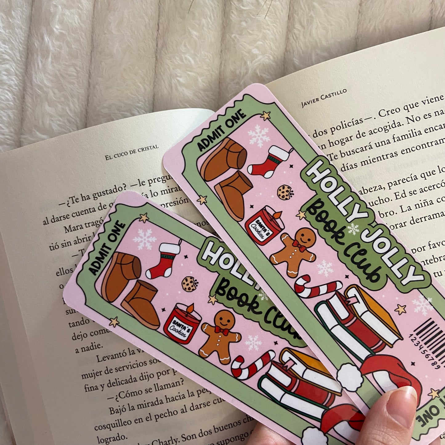 Marcapáginas ticket Holly Jolly