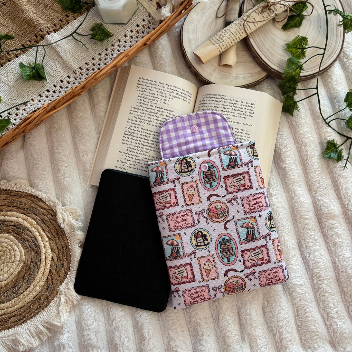 Funda kindle/kobo libra colour summer readers club impermeable