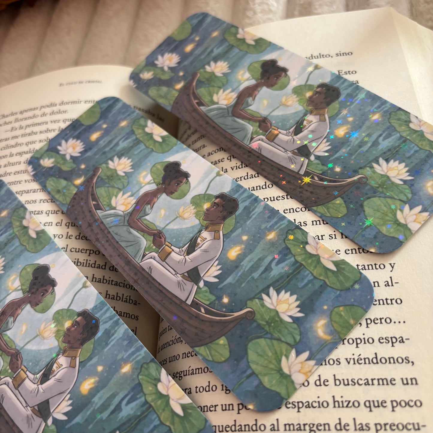 Marcapáginas Tiana y Naveen holográfico