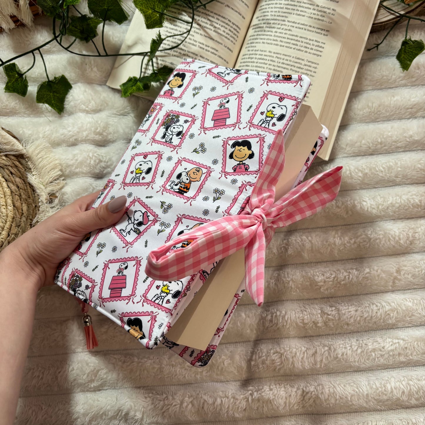 Funda de solapas cuadros de Snoopy