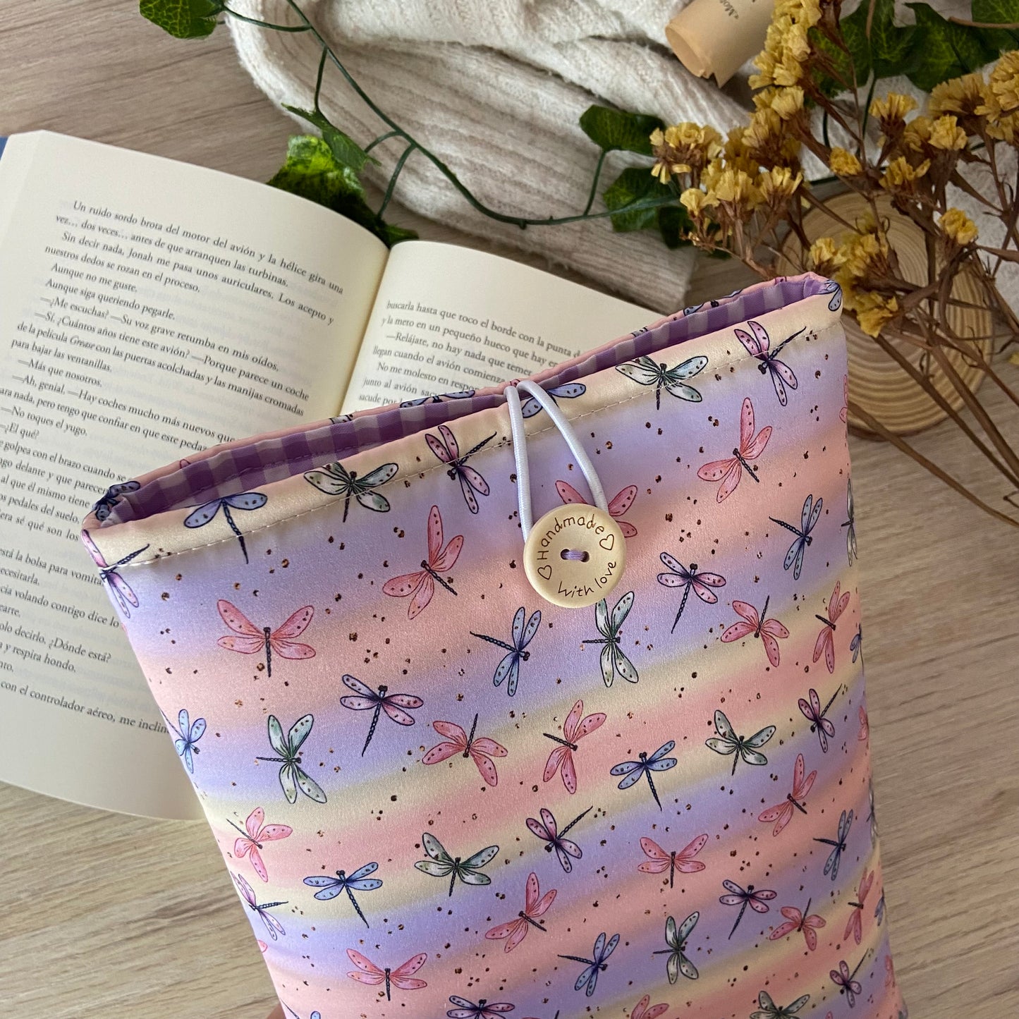 Funda literaria libélulas