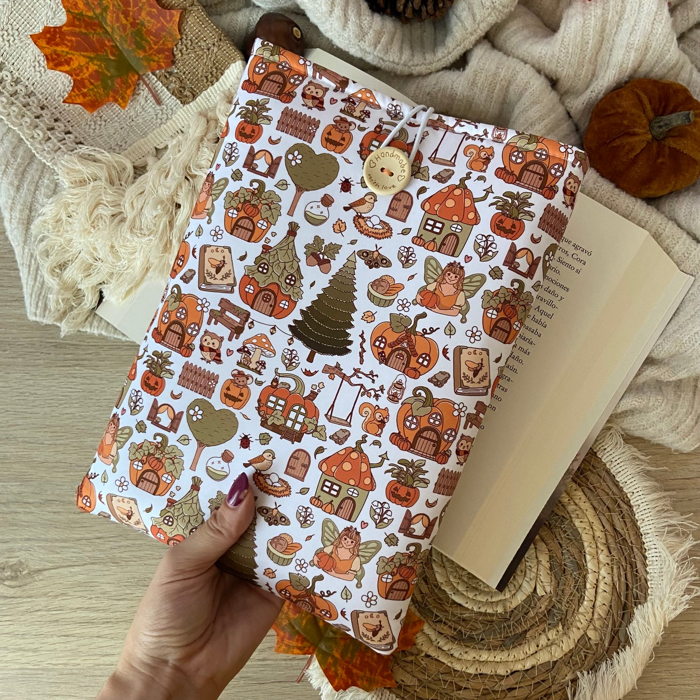 Funda literaria bosque otoñal