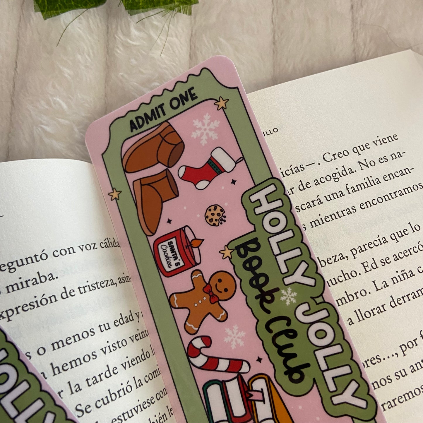 Marcapáginas ticket Holly Jolly